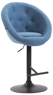 Sgabello da bar London V2 in tessuto blu,nero