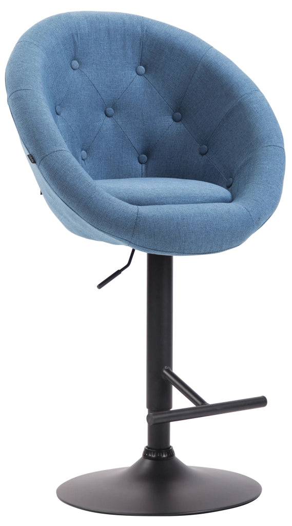 Sgabello da bar London V2 in tessuto blu,nero