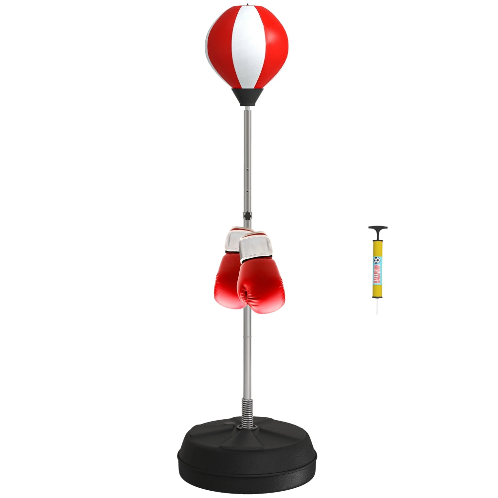 Punching Ball ¨C zephmum ¨C Rosso e Bianco, Altezza Regolabile 126-144 cm