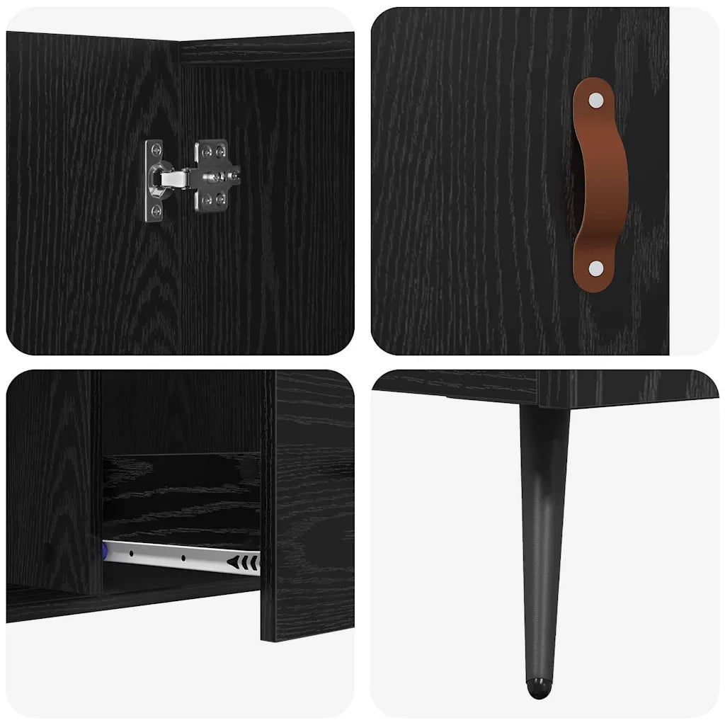 Credenza-Buffet-Armadio da cucina Rovere Nero 100 x 36 x 60 cm Legno multistrato 692359