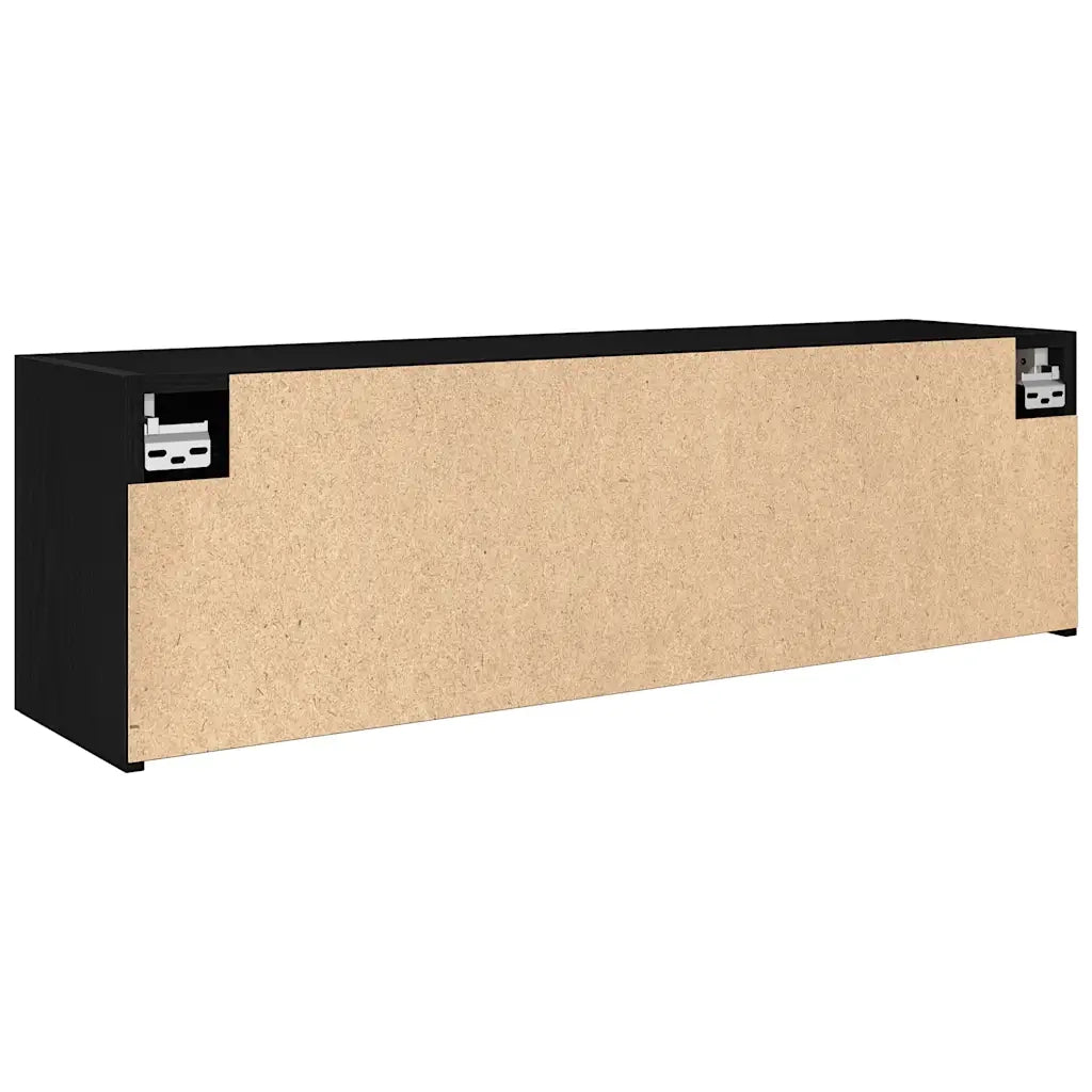 vidaXL Mobile da Bagno a Parete Nero 100x25x30 cm in Truciolato