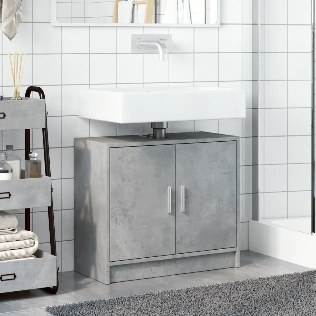 Mobile Lavabo Grigio Cemento 63x29x55 cm in Legno Multistrato 848097