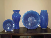 Posacenere da Tavola Decorato Blu in Vetro lady