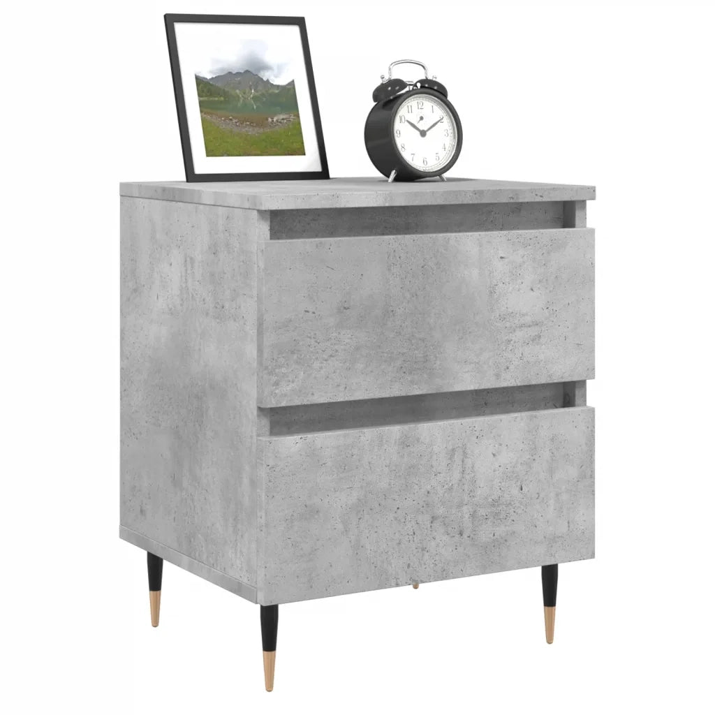 Comodino Grigio Cemento 40x35x50 cm in Legno Multistrato 826868