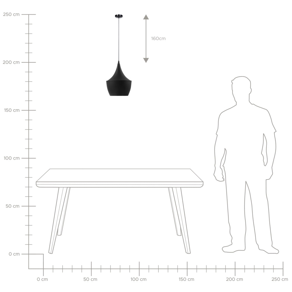 Lampada a Sospensione Metallo Nero 197 cm Bicolore Paralume Contemporaneo Moderno