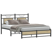 Letto matrimoniale | Letto per adulti | Giroletto senza Materasso Rovere Sonoma 137x190cm in Truciolato