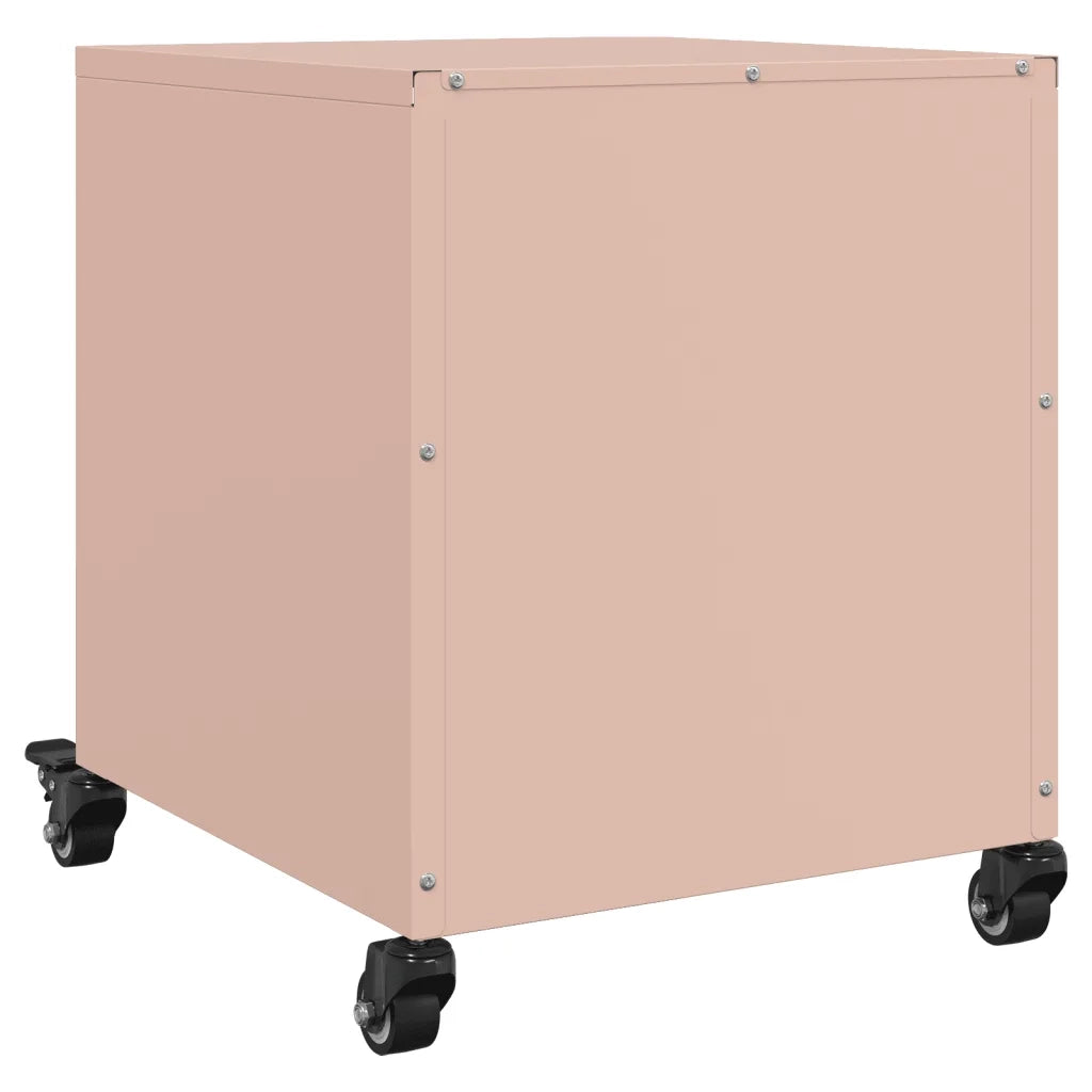 Set di 2 Comodini | Armadio da Notte | Mobiletto da notte Rosa 36x39x43,5 cm in Acciaio