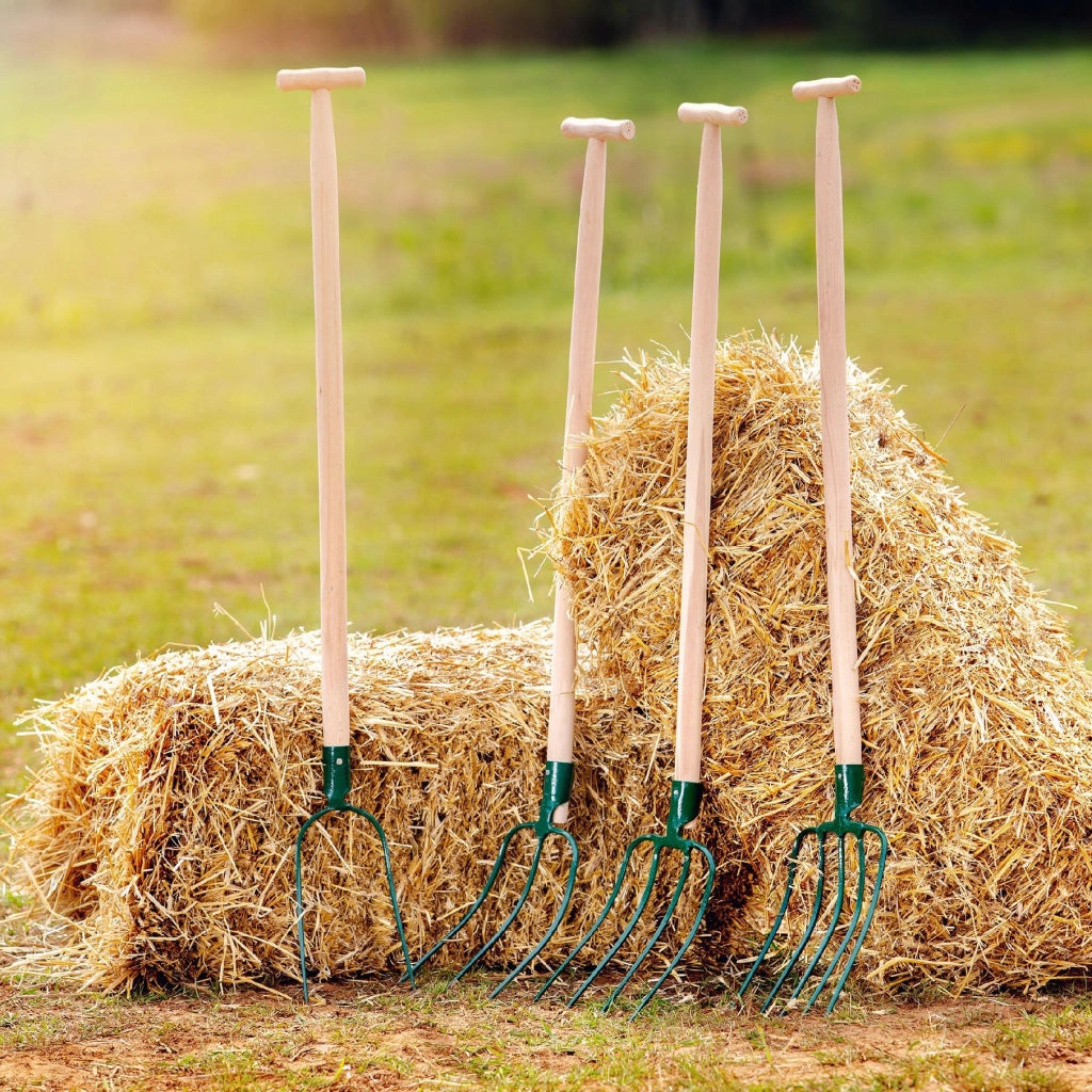 Forca KADAX per letame, fieno, paglia, giardino, a 2 denti, in metallo, 132 cm