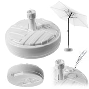 Base per ombrellone da giardino KADAX, rotonda, 39 cm, con peso, bianca