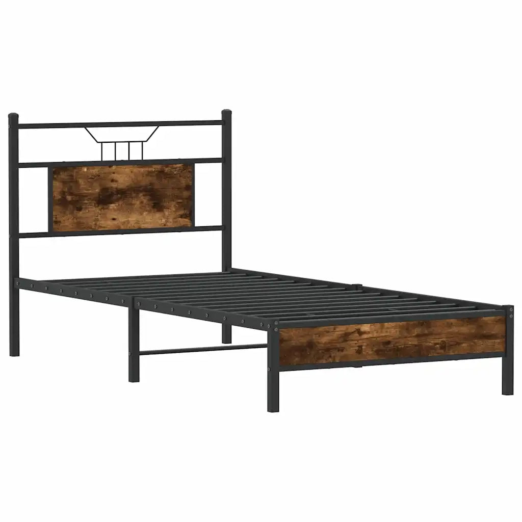 vidaXL Giroletto senza Materasso Rovere Fumo 90x200 cm in Truciolato