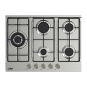 Piano cottura Ercole2 a gas da incasso 5 fuochi 70 cm. in acciaio inox