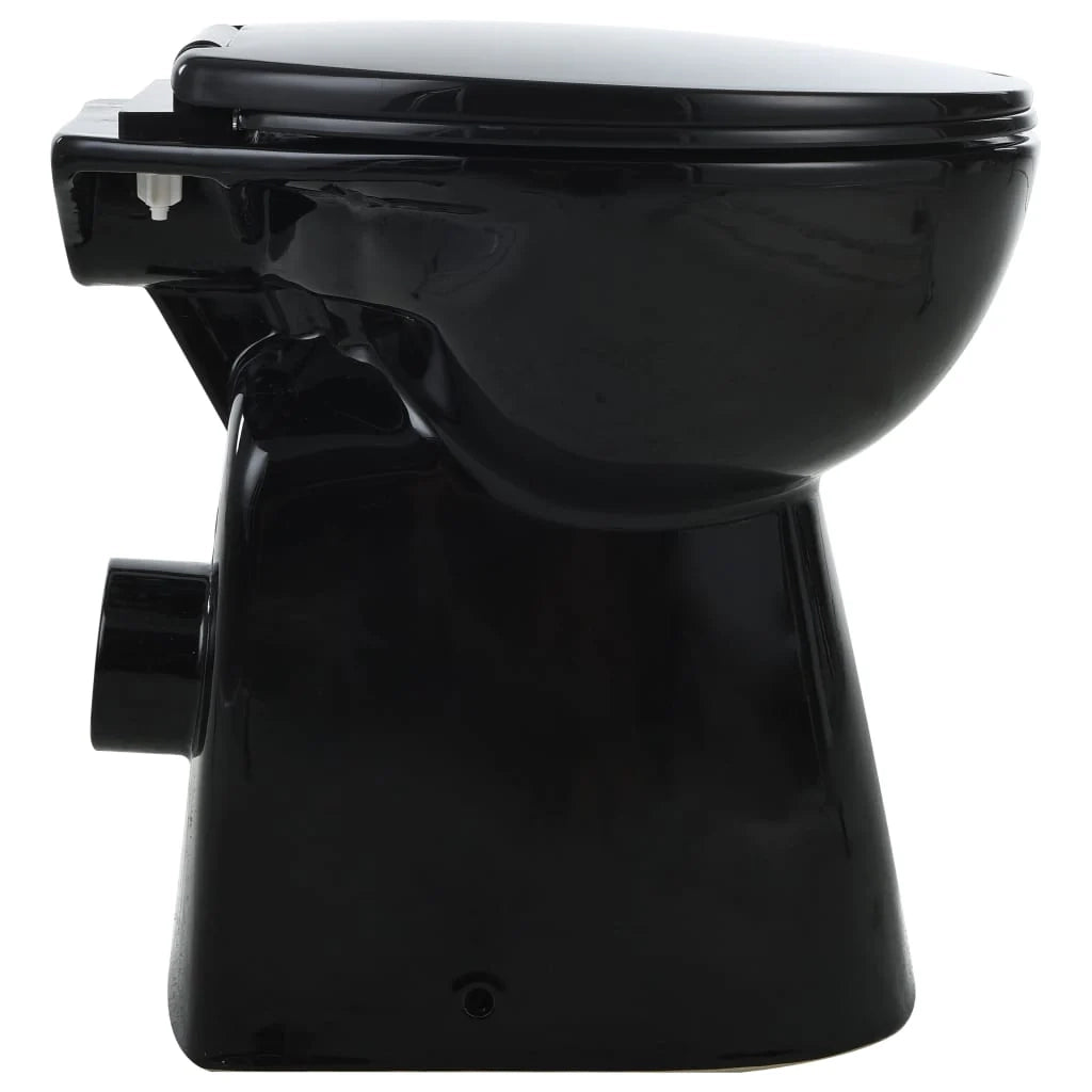 WC alto senza brida con meccanismo di chiusura ammortizzata vaso WC bagno/arredamento casa 7 cm ceramica nero 02_0003565