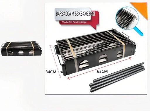 Barbecue a Carbonella Portatile e Compatto 63x34x63cm per Giardino Campeggio e Picnic
