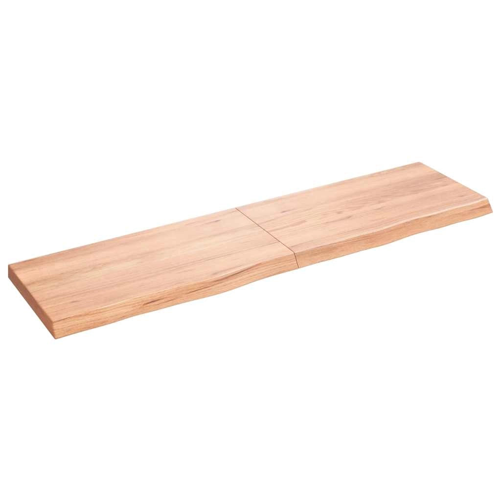 Piano Bagno Marrone 120x30x(2-4) cm Legno Massello Trattatocod mxl 95921