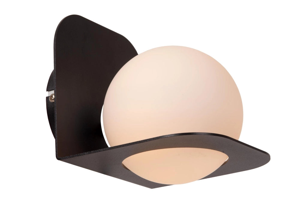 Applique bagno nera sfera vetro 1xG9 IP44 Lucide DAVY