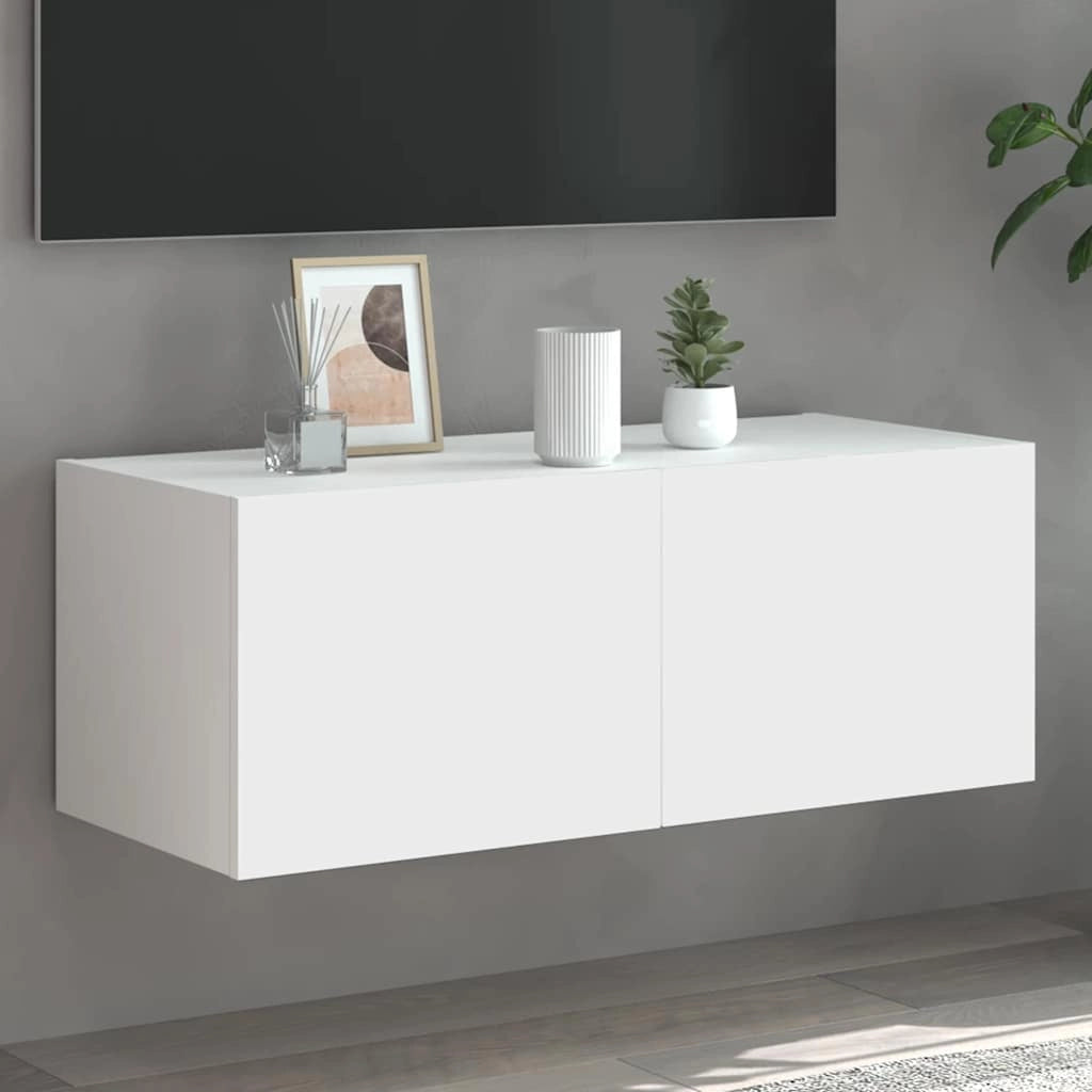 Mobile TV a Parete con Luci LED Bianco 80x35x31 cmcod mxl 110171