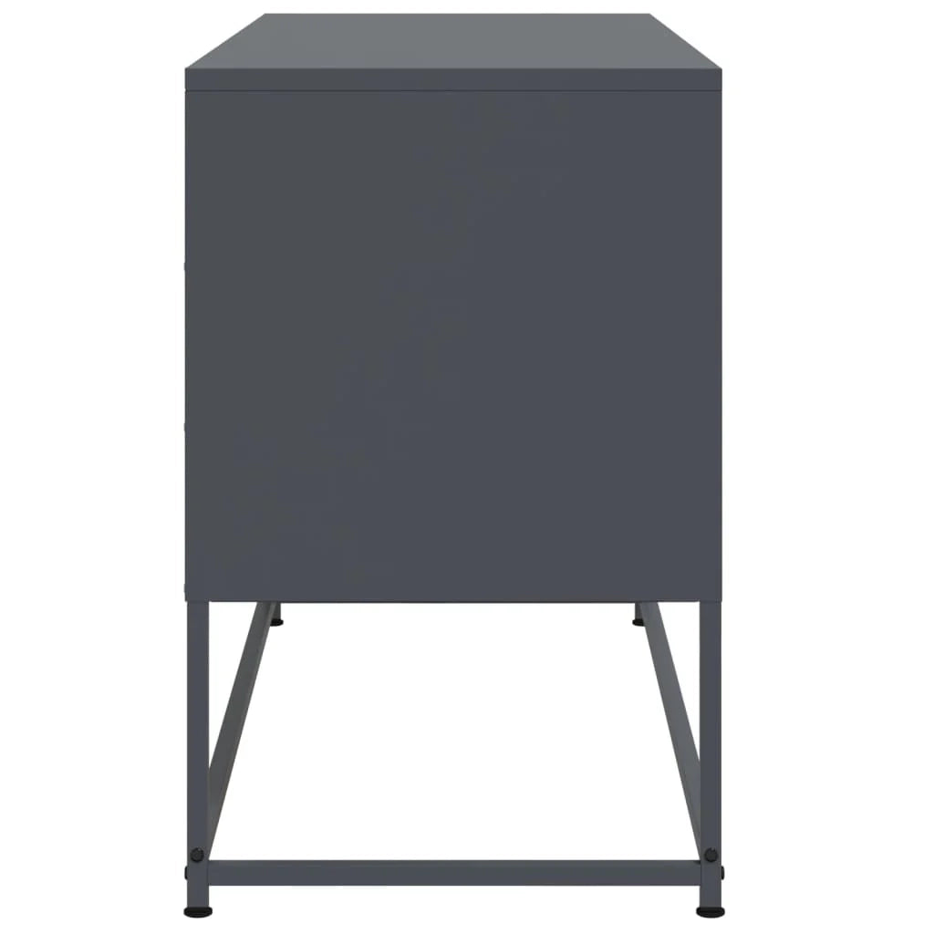 Mobile TV multimediale scaffale TV credenza mobile TV sala da pranzo soggiorno camera da letto antracite 100,5 x 39 x 60,5 cm acciaio antracite 02_0026385