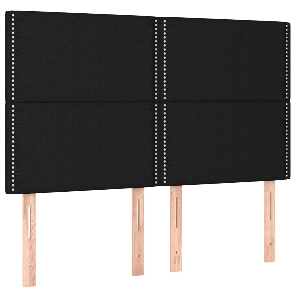 Letto a Molle con Materasso e LED Nero 140x190 cm in Tessuto 3134791