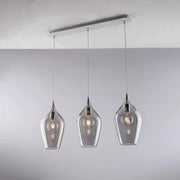 Lampada binaria in ferro con vetri 75x10x41