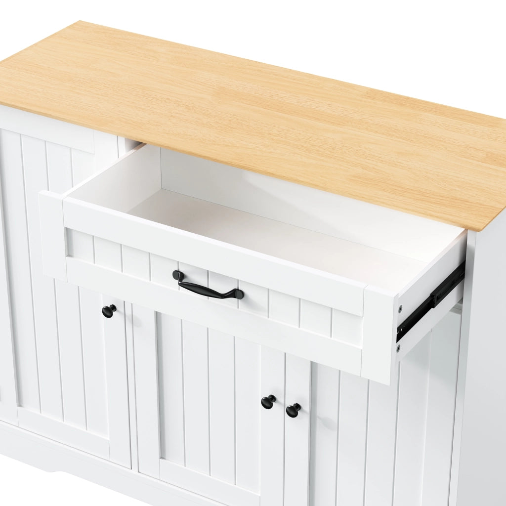Credenza con 3 ante e 1 cassetto - per ingresso e soggiorno - in MDF - bianco naturale