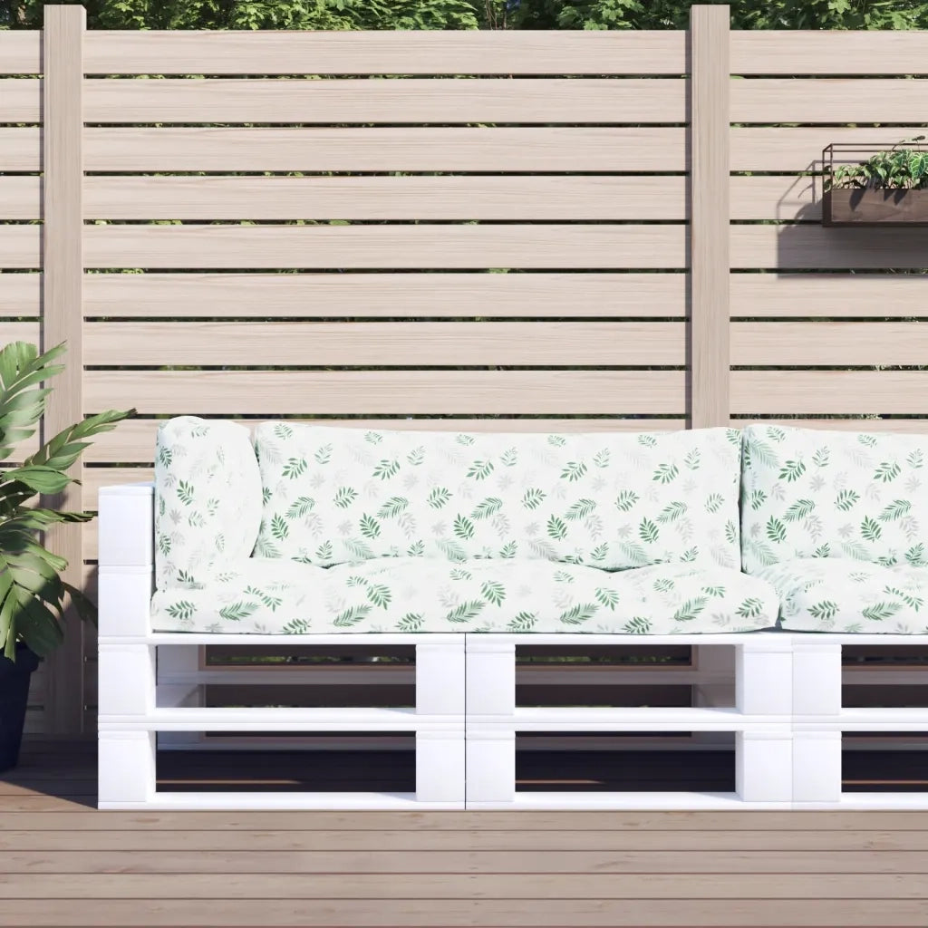 Cuscini per Pallet 3 pz Motivo a Foglie in Tessuto Oxfordcod mxl 118333