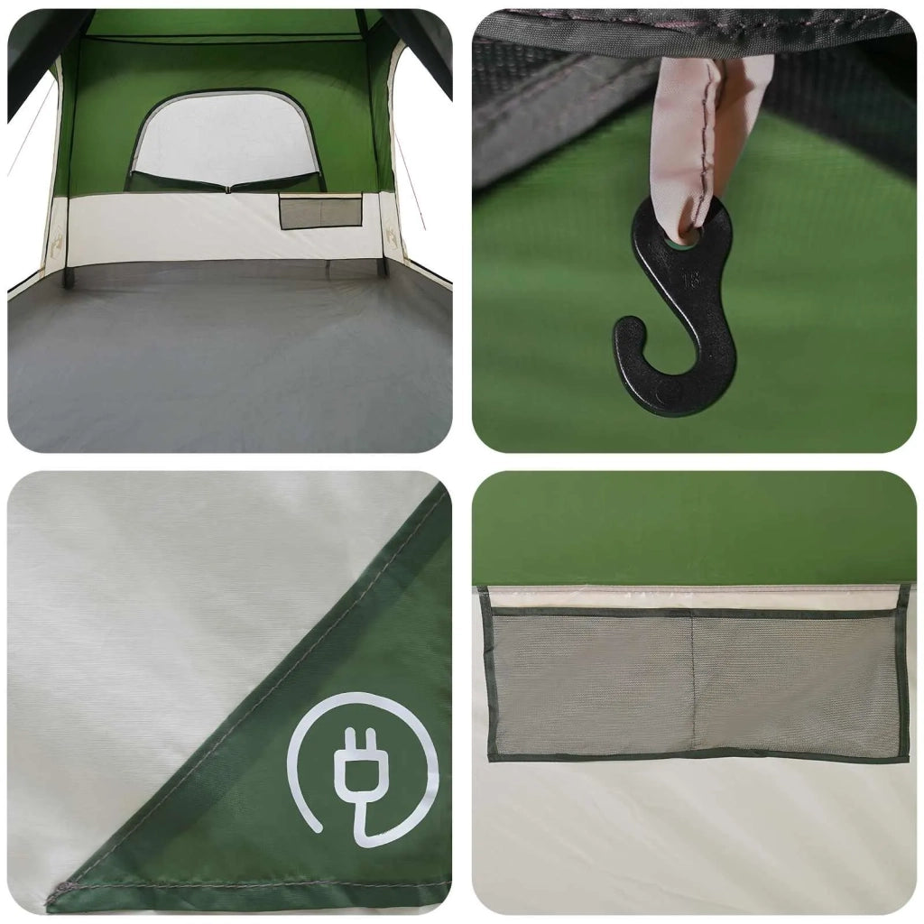 Tenda Familiare con tetto Verde 320 x 210 x 180 cm Poliestere 42028489