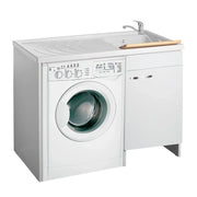 Lavatoio con coprilavatrice 109x60 con cesto scorrevole e vasca a destra - serie Classica