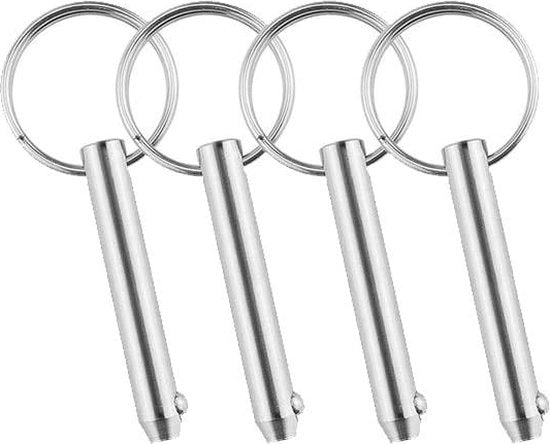 4 pezzi di vite di rilascio con molla caricata con anello circolare in acciaio inossidabile per coperture Bimini per accessori di imbarcazione - 8 × 55 mm.