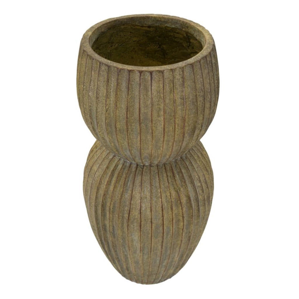 Vaso Decorativo VKH825, Verde, Poliresina, 25x25x52,5 cm