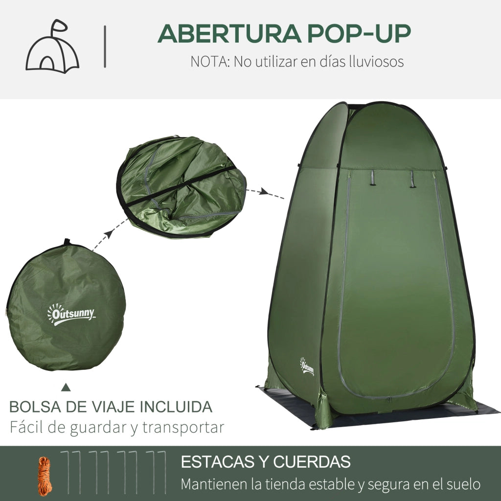 Tenda da doccia portatile per bagno ¨C zephmum ¨C verde oliva 126x124x189 cm