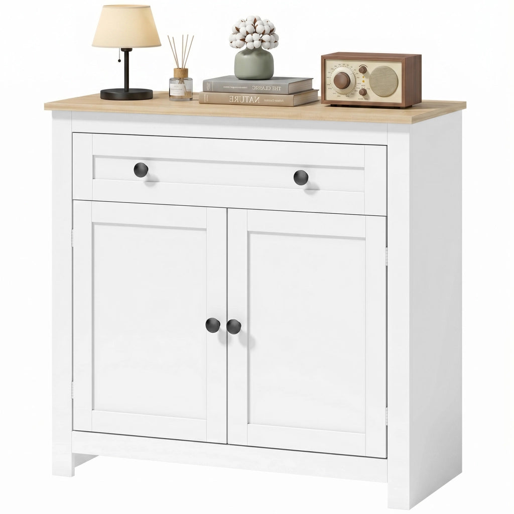 Credenza con cassetti e ante ¨C zephmum ¨C bianco 78.5x35x80 cm