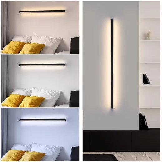 ZMH LED Applique 2ER Indoor Nero 100CM Applique 3000K Corridoio moderno Camera da letto
