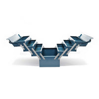 Cassetta portautensili in acciaio 420 x 200 x 250 mm con 7 scomparti e maniglia