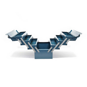 Cassetta portautensili in acciaio 420 x 200 x 250 mm con 7 scomparti e maniglia