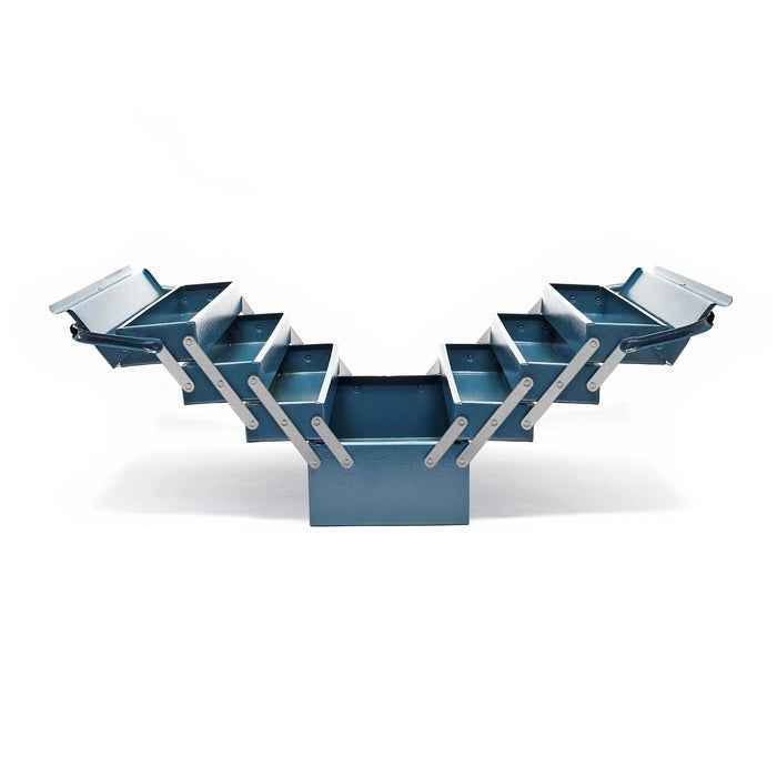 Cassetta portautensili in acciaio 420 x 200 x 250 mm con 7 scomparti e maniglia