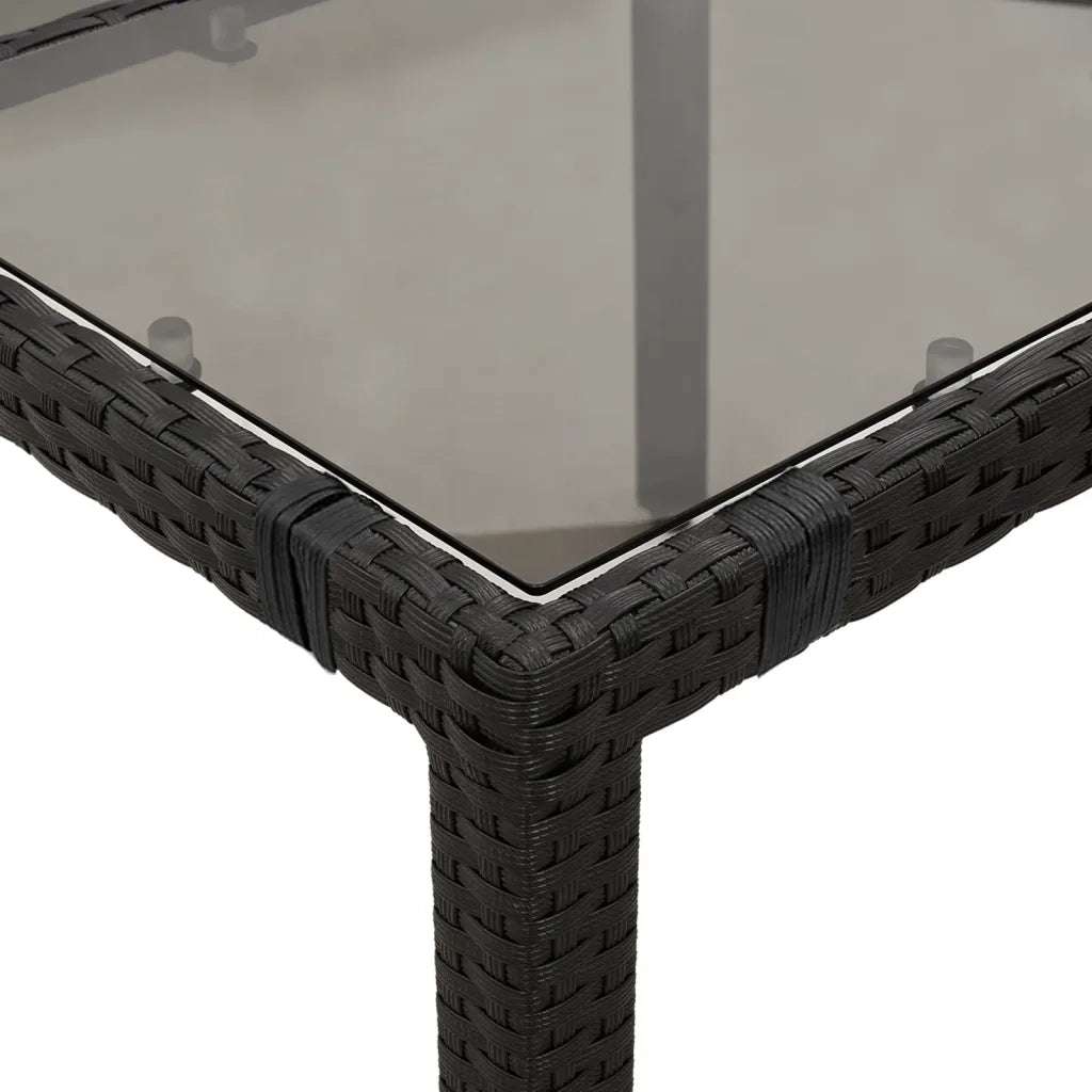 Set da BistrÃ² 3 pz con Cuscini Nero in Polyrattan