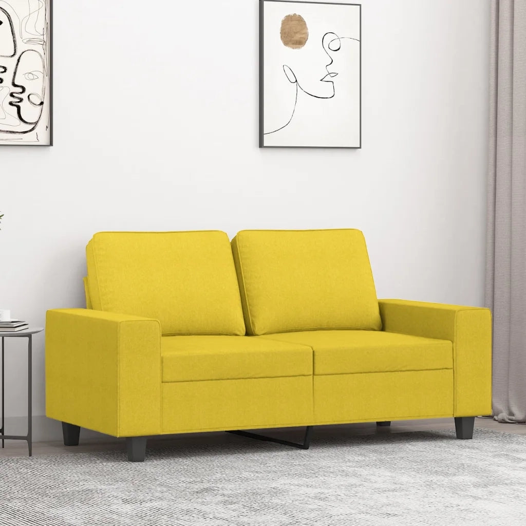 Divano | Divano da soggiorno | Sofa a 2 Posti Giallo Chiaro 120 cm in Tessuto