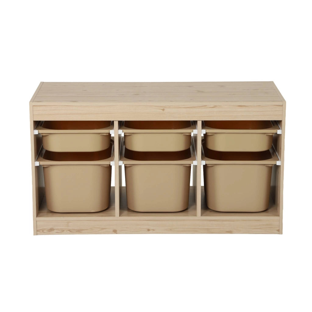 Mobile contenitore per bambini decorazione legno 6 contenitori