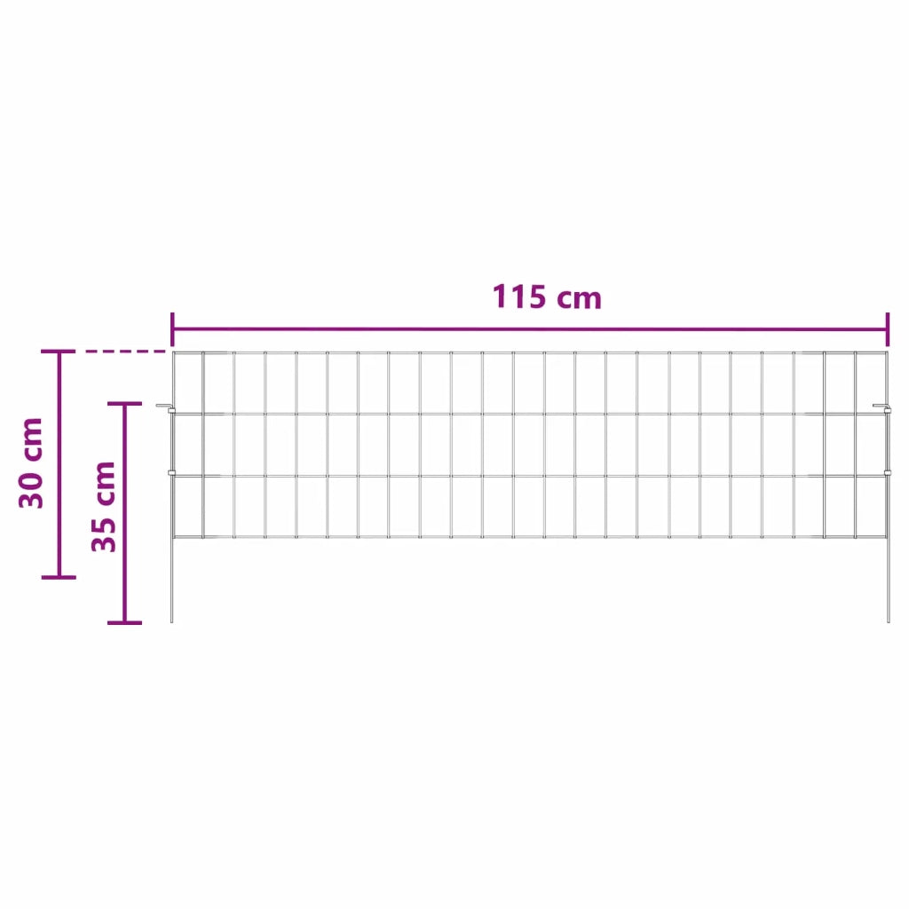 Recinzione da Giardino con Picchetti 48 pcs 115 x 30 cm Mesh 3438046