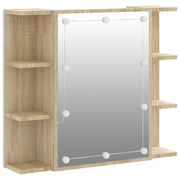 Mobile a Specchio con LED-Armadietto a Specchio Rovere Sonoma 70x16,5x60 cm