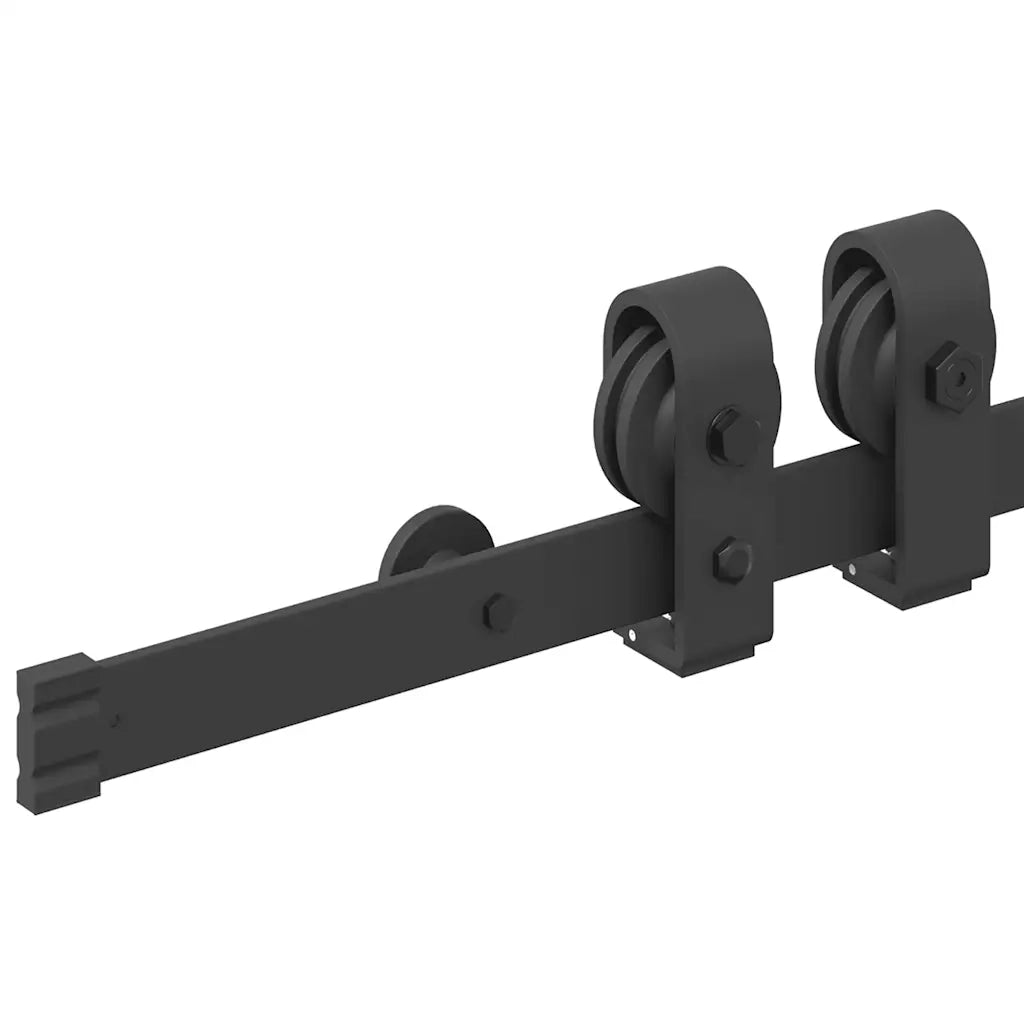 Kit di Binari per Porte Scorrevoli 200 cm Acciaio Nero CFW5440403