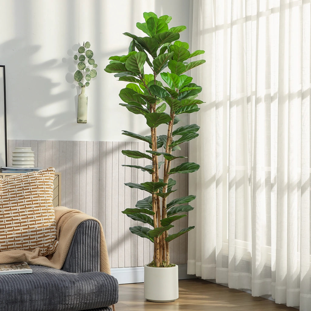 Albero di Ficus Artificiale ¨C Minimal ¨C Verde, Massello, 55x55x180 cm