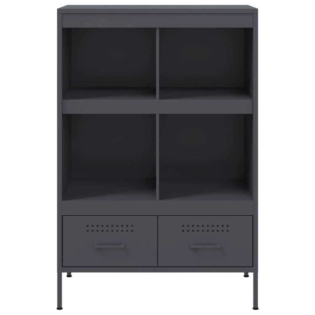 Buffet credenza cassettiera mobiletto mobile contenitore organizer cucina soggiorno salotto alto 68 x 39 x 101,5 cm acciaio antracite 02_0032208