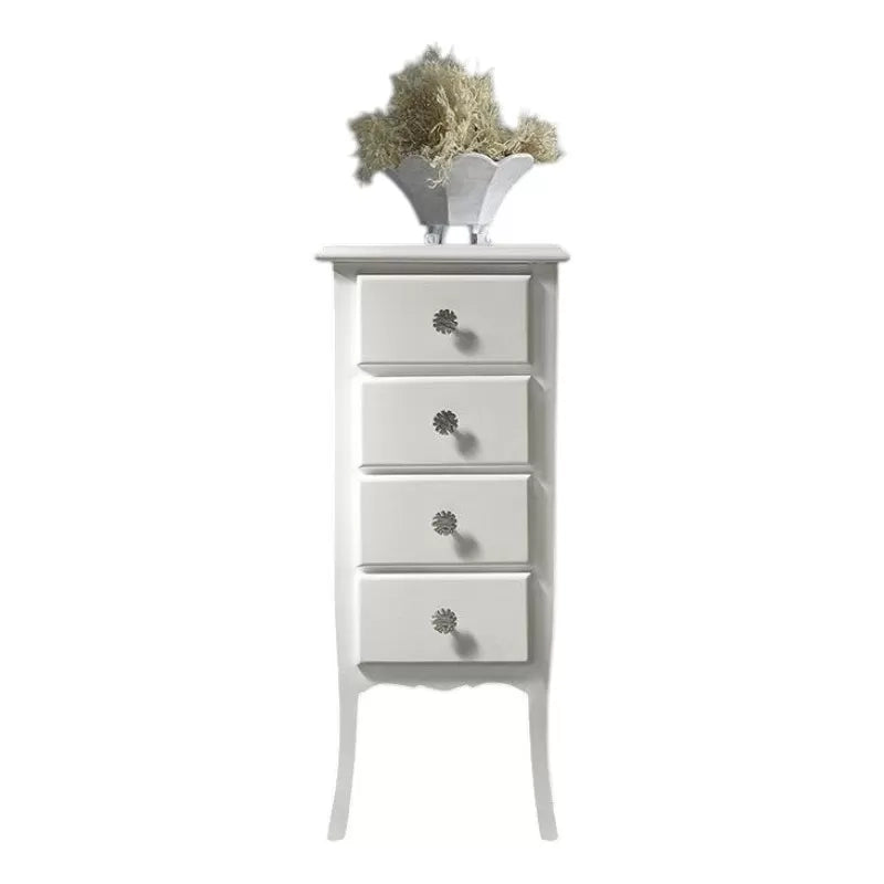 Cassettiera 4 cassetti in legno arte povera laccato bianco opaco l.38 x p.25 h.86 (3035) - Mobili 2G
