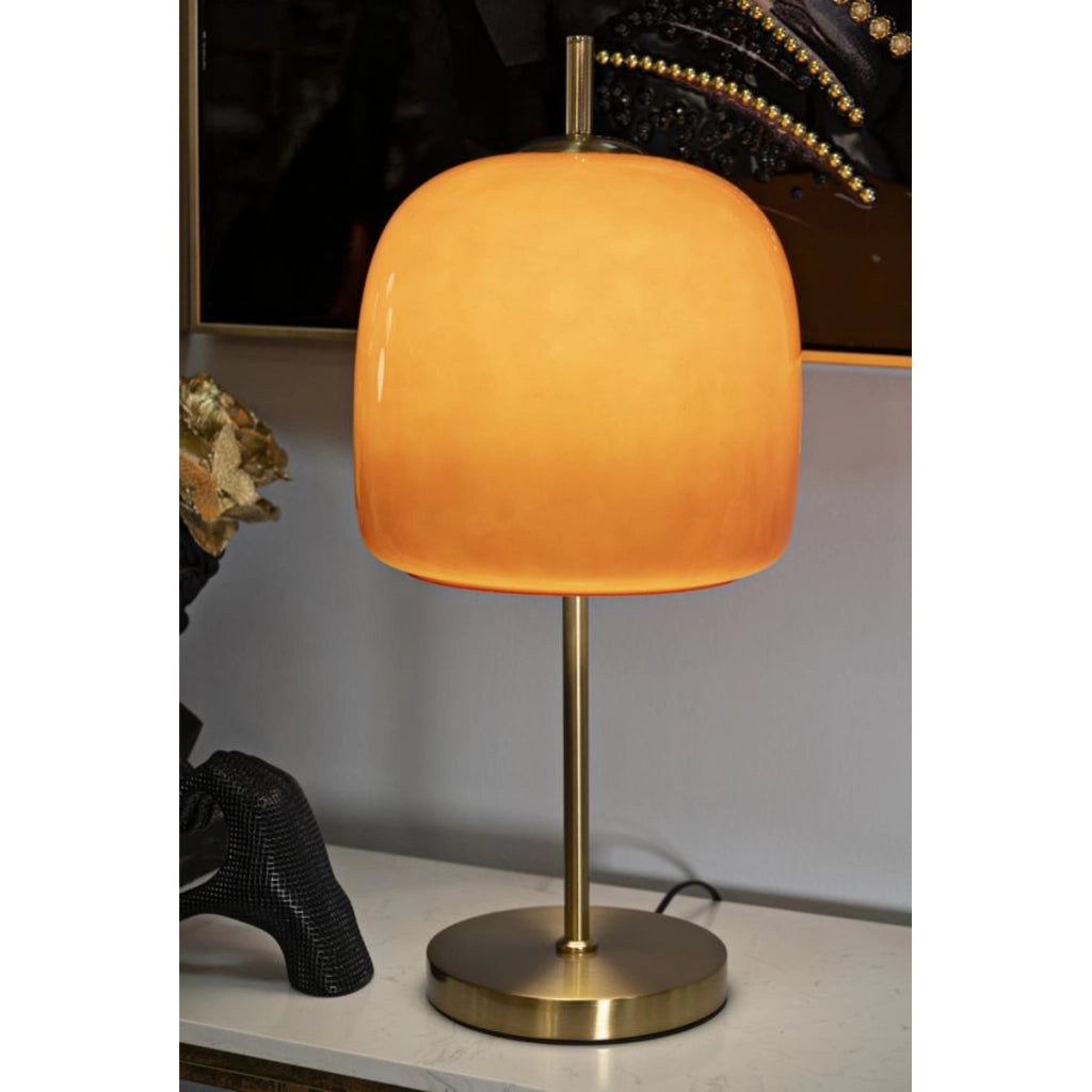 Lampada da Tavolo VKH923, Arancione, Vetro, 30x16x53 cm