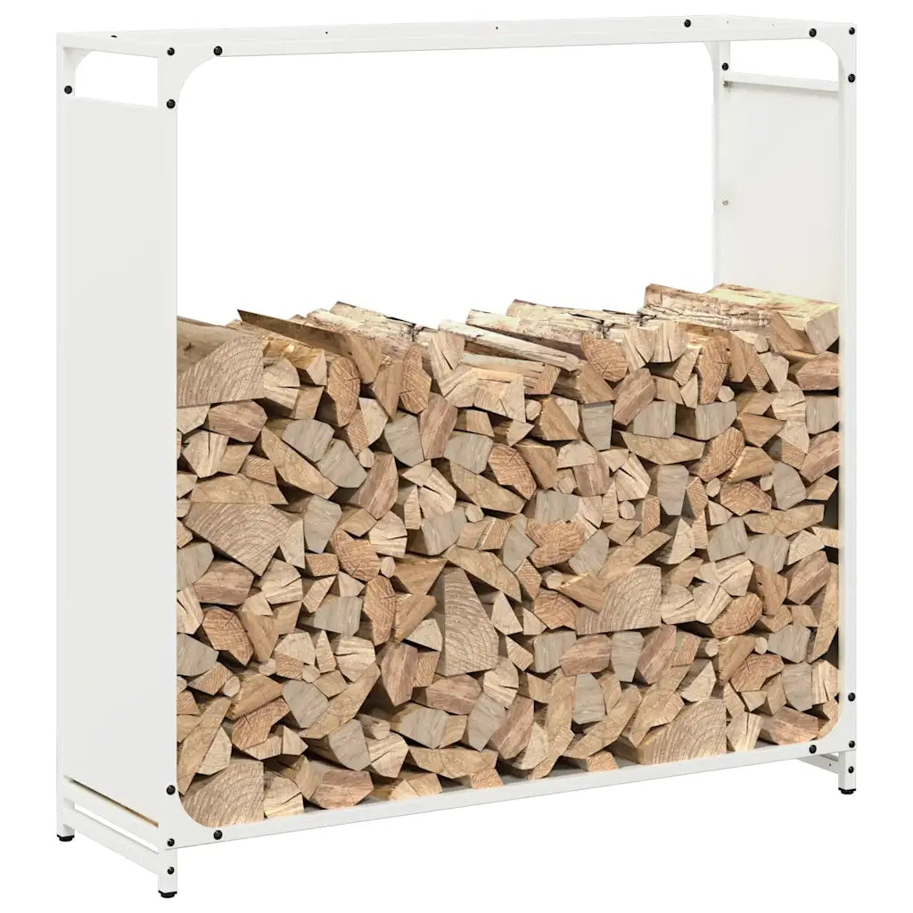 Rastrelliera per Legna da Ardere Bianca 90x28x90 cm