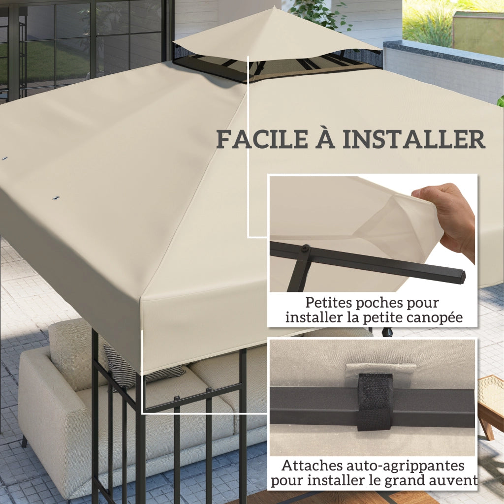 Tenda da giardino 3x3m ¨C zephmum ¨C crema, UPF30+, drenaggio