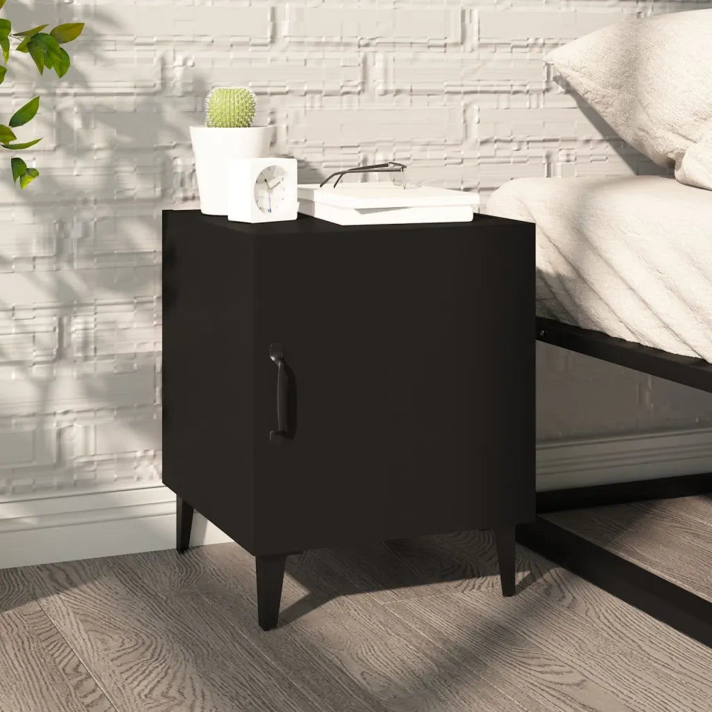 Comodini 2 pz-Set di 2 Tavolino da notte Neri in Legno Multistrato 635700