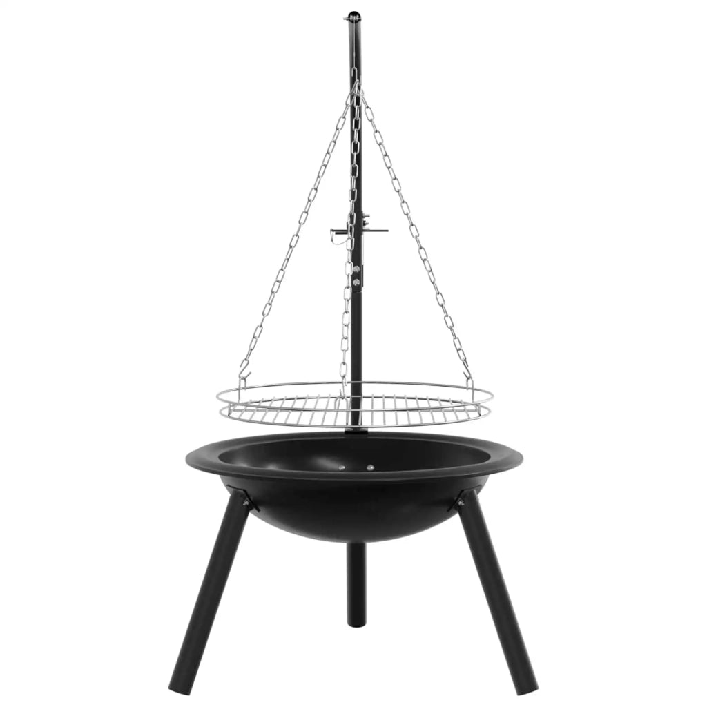 Braciere con griglia regolabile ⌀55,5 x 107,5 cm Acciaio Nero 42037872