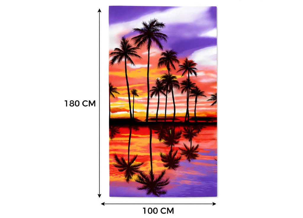 Telo Mare Grande 100x180 Spugna Spiaggia Piscina Maui Caribe Sunset D29